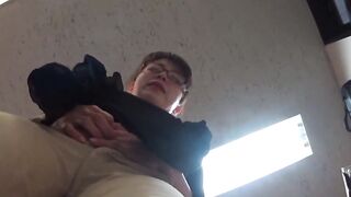 Japanese angel pisses while wearing her jeans