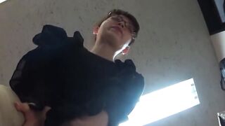Japanese angel pisses while wearing her jeans