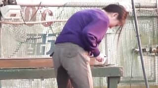 Japanese angel peeing herself up and being shot by voyeur
