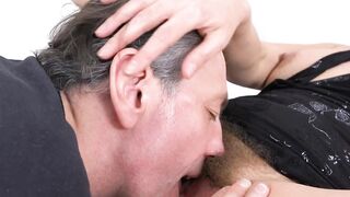Older bushy mother finally gets banged