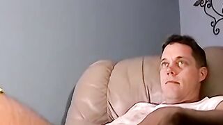 Middle aged amateur receives blowjob from young and old gay