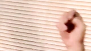 Amateur jerks off while mature man helps him cum with tongue