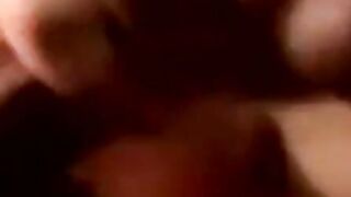 Amateur jerks off while mature man helps him cum with tongue