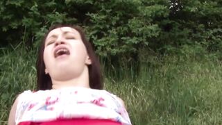 Sexsual beauty getting banged outside