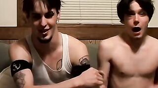 Horny straight thugs Axel and Billy love beating their meat