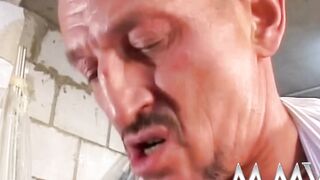 Blonde Anja fucking a hugest penis