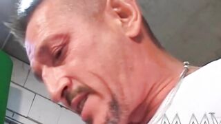 Blonde Anja fucking a hugest penis