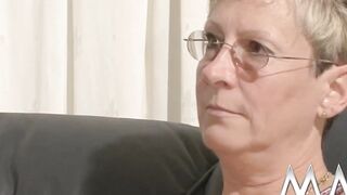 Older lovers having sex into 3 way