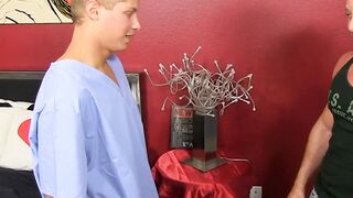 Hot nurse Blade Woods works hard on fucking a daddy tight hole