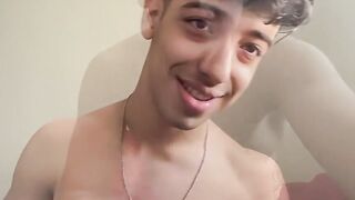 Cute Hunk Henry Lynes enjoys stroking his huge cock in his bed
