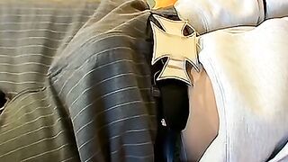 Tattooed twink Kelly Cooper enjoys wanking off his wood hard dick solo