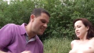 Euro women gets dick outdoor