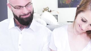 Horny babe Nina Skye enticed bearded hunk Cyrus King into a hot sex