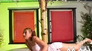 Pigtailed bae gets muff licked and nailed