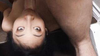 Asian teen Salee Lee receives a messy facial from daddy Charles Dera