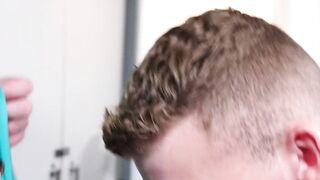 Doctor Nate Stetson sucks his stepsons hard dick in his clinic after examining it