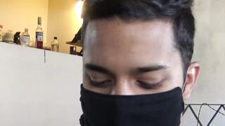 Adorable latin Jesus strokes Gus huge dick to be showered by his hot load