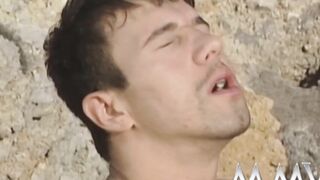 Goddess blondie sucking off penis on the cliffs