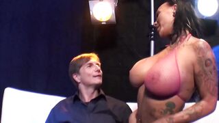 Vulgar EU bitch eating penis