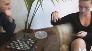Trashy goddess gets banged! into groupsex