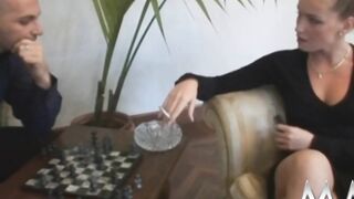 Trashy goddess gets banged! into groupsex