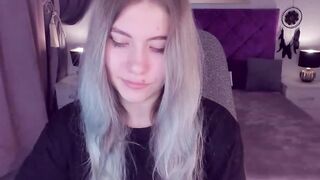 Busty Ukrainian teen SimaDark flashes shaved pussy on solo webcam show