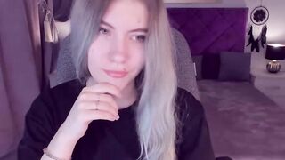 Busty Ukrainian teen SimaDark flashes shaved pussy on solo webcam show