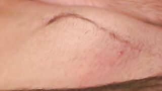 Inked middle aged amateur guy cums on a plate after jerking