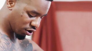 MaleNoir.com - Tattooed black stud Marquee D'Angelo fucks his white boyfriend rough