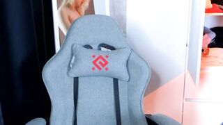 Blonde Femboy Jerks Off Her Cock And Stripteasing