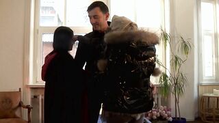 Superb slags sharing a lucky cock inside 3 way