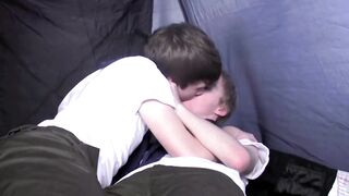 Horny amateur Tyler Manson deepthroats big throbbing cock