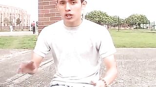 Cute latin skater twink Juan Carlos enjoys wanking his dick