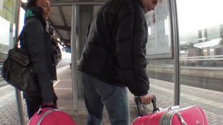 Filthy hoe picked up to got her asshole plowed rough