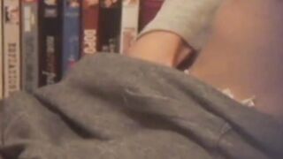 Japanese chick fingers herself on voyeur recording in room