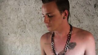 Rough anal banging and deep cock sucking by inked Cameron James and hottie Sean Taylo