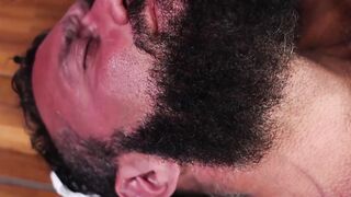 Hairy dude Alex Tikas indulges in a painful passionate fucking