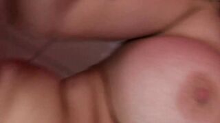 Penis starved bitch fucks into the bathroom