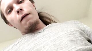 Max Ward explores his virgin ass and wanks his cock before licking his juice