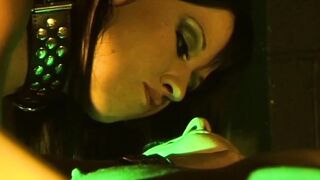 Blonde sub gets mouth toyed by her GF