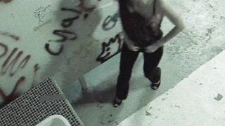Adorable dark haired chick gets banged! into tha restroom