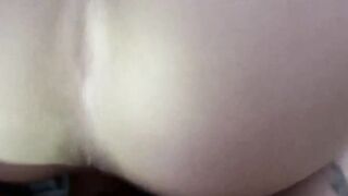 Naughty dark haired gets facialized by a huge dick