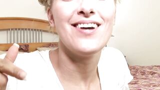 Petite blondie liking a big black dick