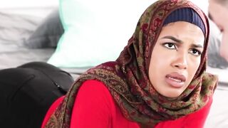 Busty Arab wife Maya Farrell moans while having her pussy penetrated deep and hard