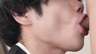Naughty Samurai Nozomu and Ramu touch each others meaty swords