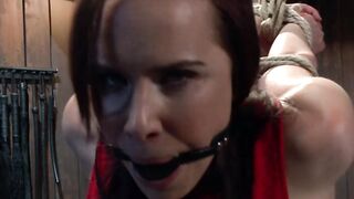 Slave in strappado face fucked