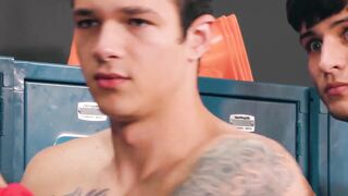 Jayden Marcos and Elliot Finn are fucking when their coach joined them for a threesom
