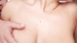 Sexy brunette Keisha Gray satiated on her first five cock blowbang