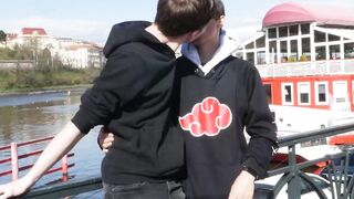 Tall stud Josh Cavalin cuddles BF Justin Host after raw fuck