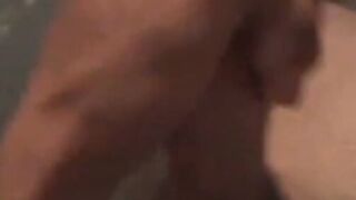 Handcuffed inked amateur solo jerking off his rock hard dick
